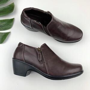 Marbella Eleanor Comfort Shoes Brown Faux Leather Booties Zipper Women's 7